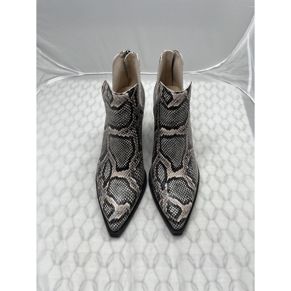 Vince Camuto Gigietta Women's 8.5M Bootie Gray Leather Snakeskin Low Cut Boots